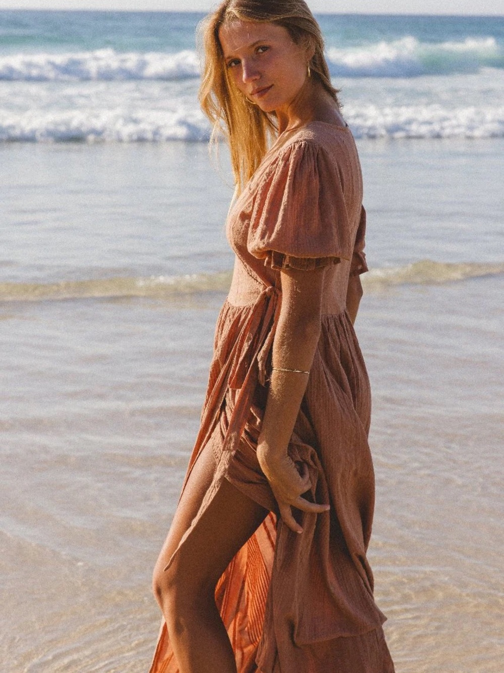 Daughters of India Uma Maxi Dress Clay Small NWT Sold Out on the Website - Picture 4 of 9